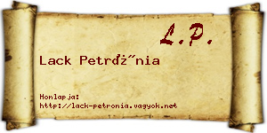 Lack Petrónia névjegykártya