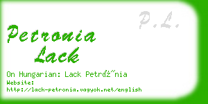petronia lack business card
